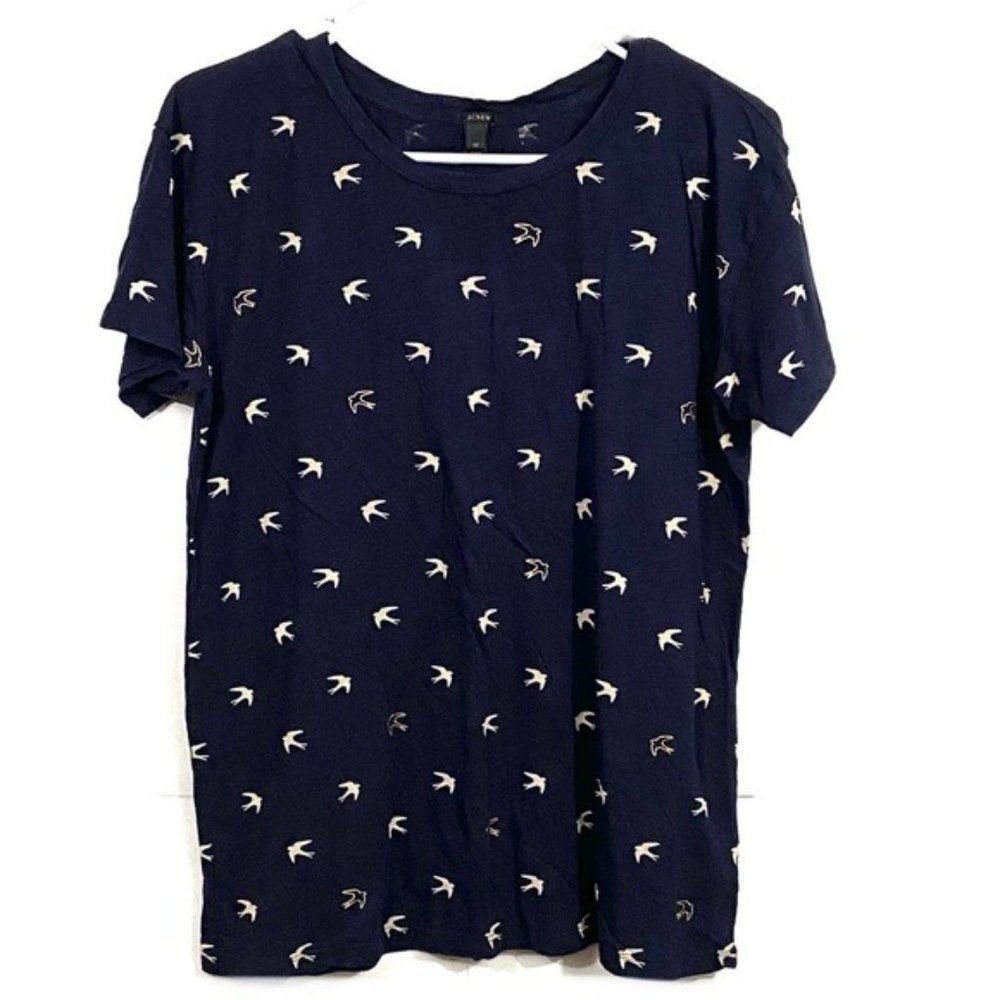 J. Crew Metallic Dove Graphic Short Sleeve T-Shirt